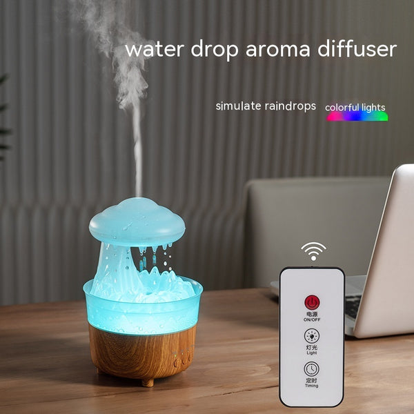 Household Mute Remote Control Colorful Rain Cloud Humidifier