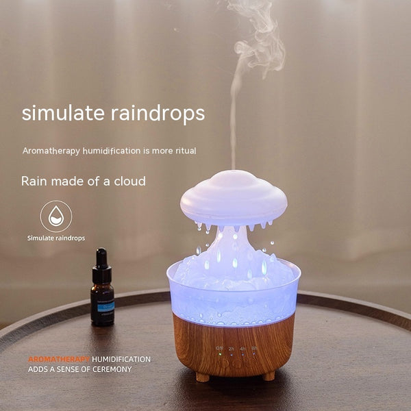 Household Mute Remote Control Colorful Rain Cloud Humidifier